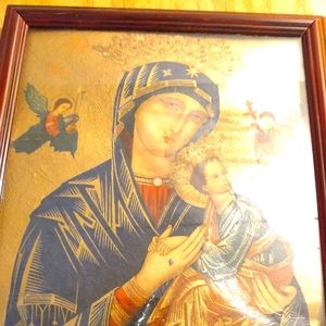 Mary holding baby Jesus framed picture
